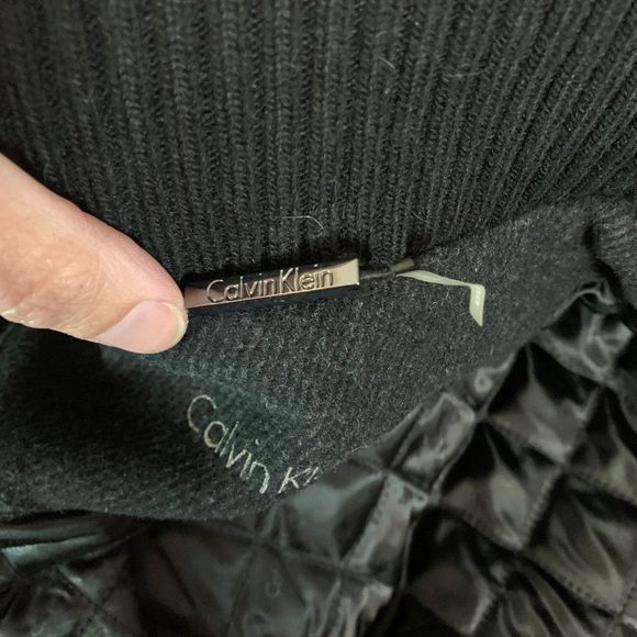 Calvin Klein Men's Dark Charcoal Black Wool Coat Jacket Size Small - Picture 10 of 14